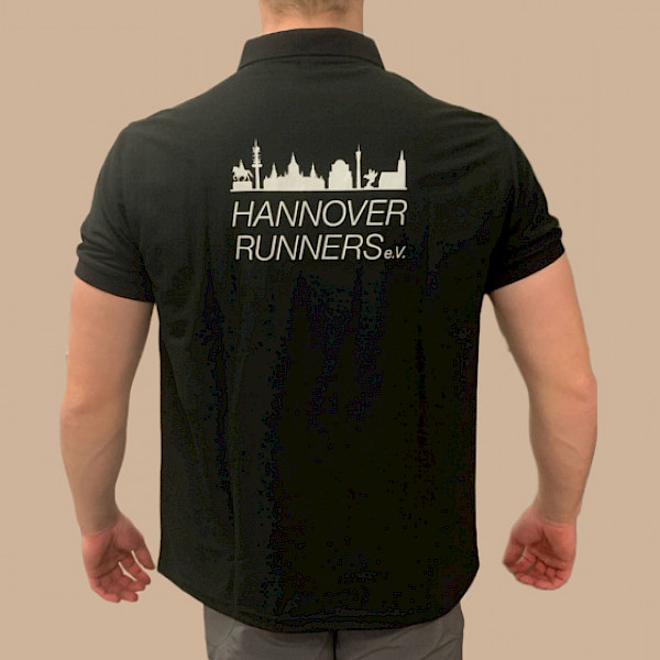 Polo-Shirt, kurzärmliges Shirt mit Kragen mit Design der Hannover Runners, Rückseite